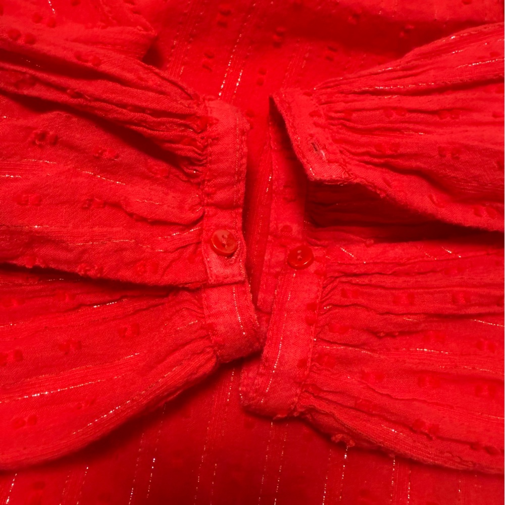 Red flowy top - Picture 6 of 8